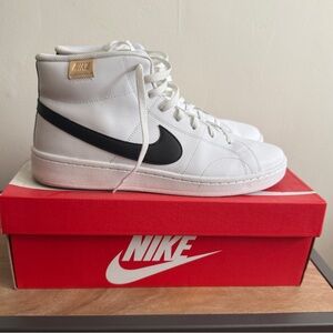Nike Court Royale 2 Mid White and Black Sneakers (WORN ONCE)